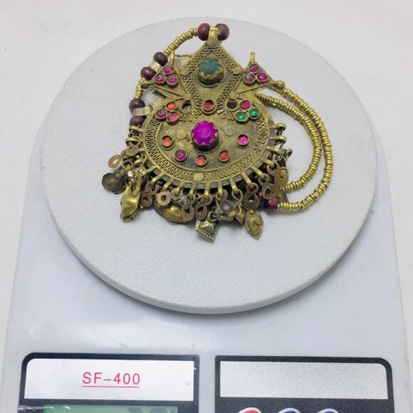 Vintage Coins Pendant Necklace, Metal And Wooden Beaded Chain Necklace - Picture 11 of 12